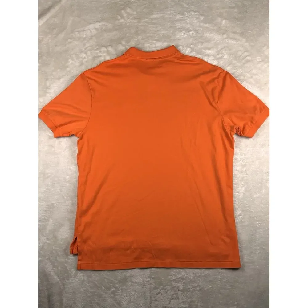 Vintage Polo Ralph Lauren Polo Shirt Mens Sz XL Orange Green Pony Cotton Preppy
